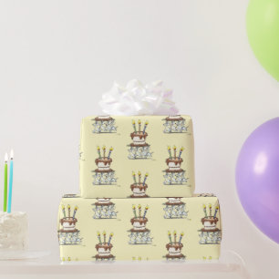 Mice Parade with Birthday Cake Wrapping Paper