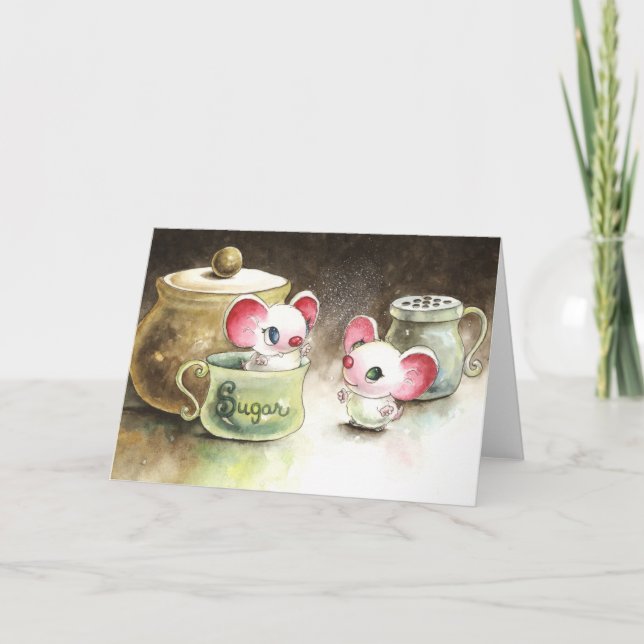 Mice Playing with Sugar Card (Front)