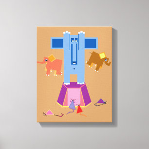 Mice scare elephants canvas print