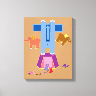 Mice scare elephants canvas print