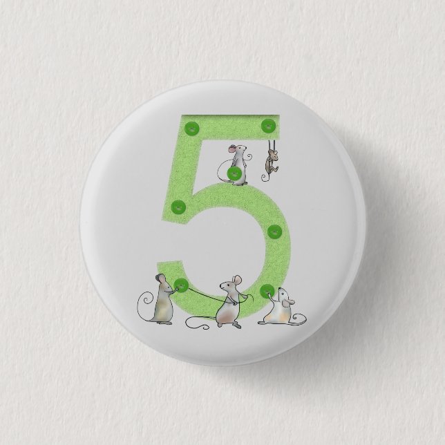 Mice Sew Five 3 Cm Round Badge (Front)