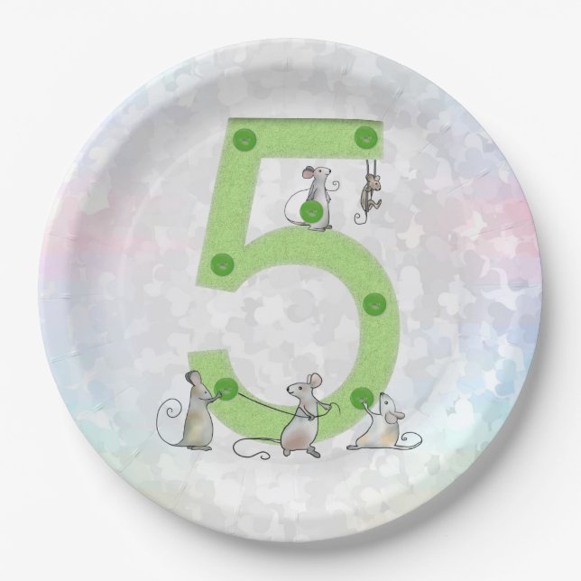 Mice sew five  paper plate (Front)