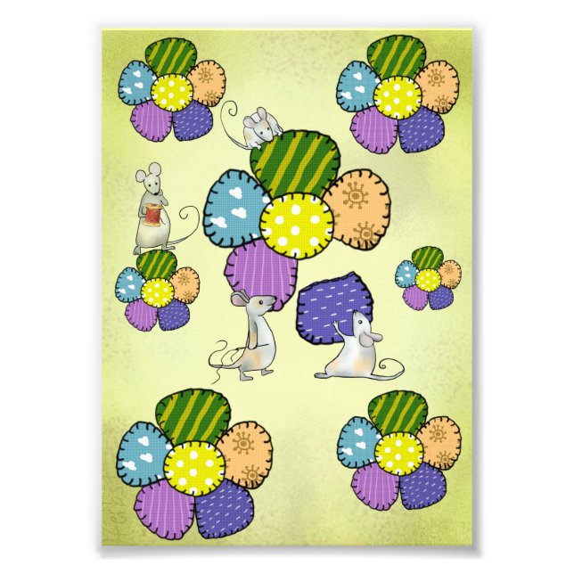 Mice sew flower photo print (Front)
