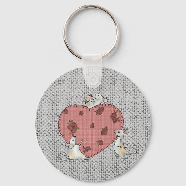 Mice sew hearts key ring (Front)