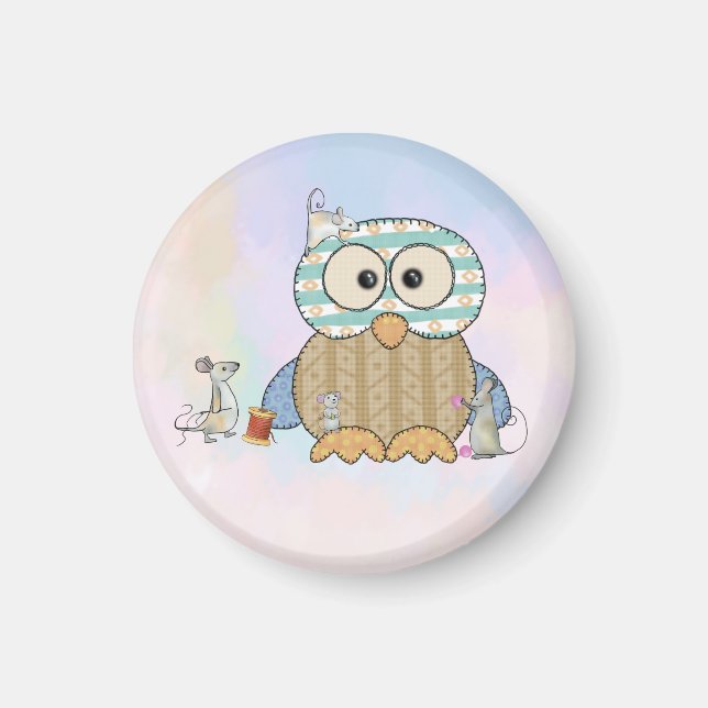 Mice sew owl magnet (Front)