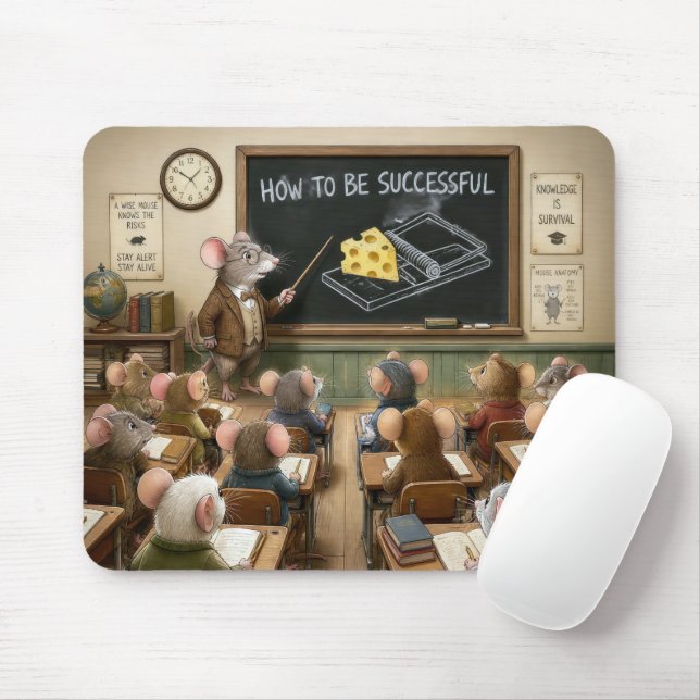 Mice Sitting in a Classroom Mouse Mat (With Mouse)