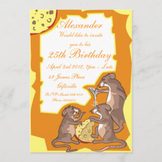 Mice with Cheese Party Invitation