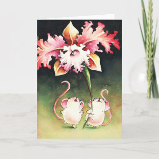 Mice with Flower Card