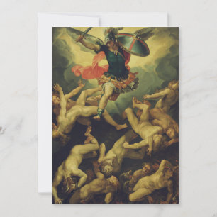 Michael and the Fallen Angels Baroque Divine Art Invitation