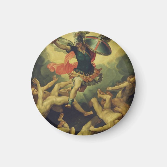 Michael and the Fallen Angels Baroque Divine Art Magnet (Front)