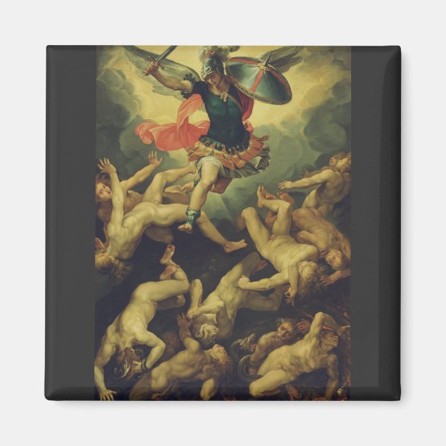 Michael and the Fallen Angels Baroque Divine Art Magnet (Front)