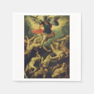 Michael and the Fallen Angels Baroque Divine Art Napkin