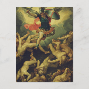Michael and the Fallen Angels Baroque Divine Art Postcard