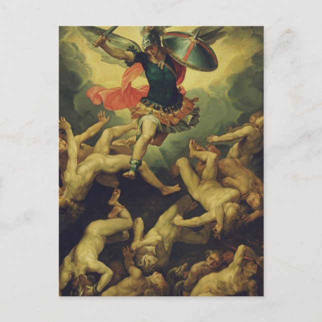 Michael and the Fallen Angels Baroque Divine Art Postcard (Front)