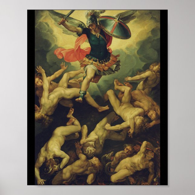 Michael and the Fallen Angels Baroque Divine Art Poster (Front)