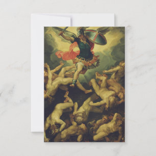 Michael and the Fallen Angels Baroque Divine Art Thank You Card