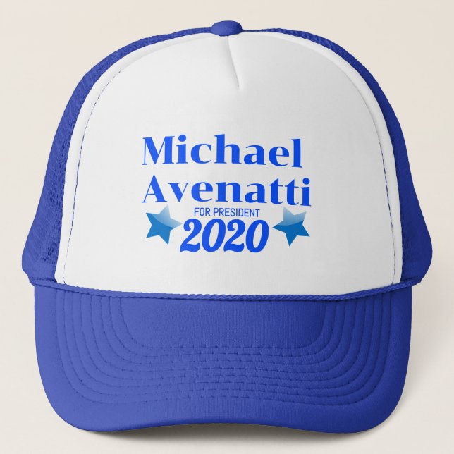 Michael Avenatti for President 2020- Blue Trucker Trucker Hat (Front)