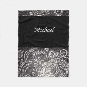 Michael black white fleece blanket