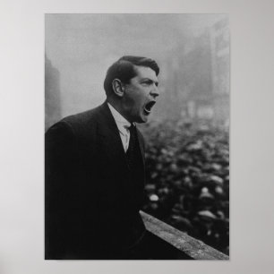 Michael Collins Speaking To A Dublin Crowd - 1922 Poster