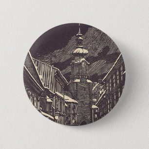 Michael Gate in Bratislava Medieval Tower 6 Cm Round Badge
