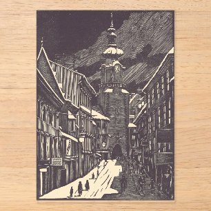 Michael Gate in Bratislava Medieval Tower Acrylic Invitations