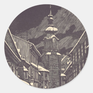 Michael Gate in Bratislava Medieval Tower Classic Round Sticker