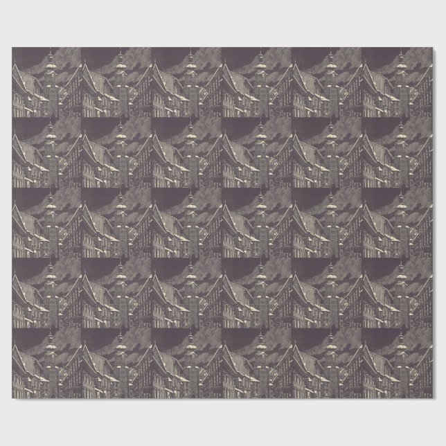 Michael Gate in Bratislava Medieval Tower Wrapping Paper (Flat)