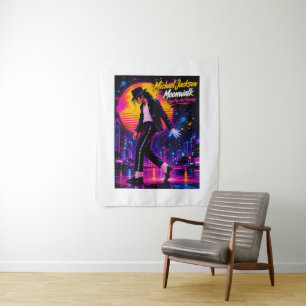 Michael Jackson Moonwalk King of Pop Retro Tribute Tapestry