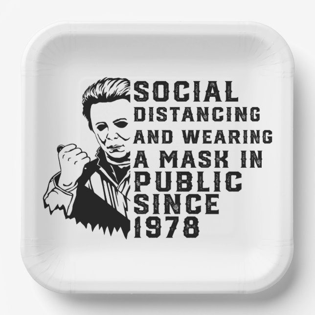 Michael Myers Social Distancing Paper Plate (Front)