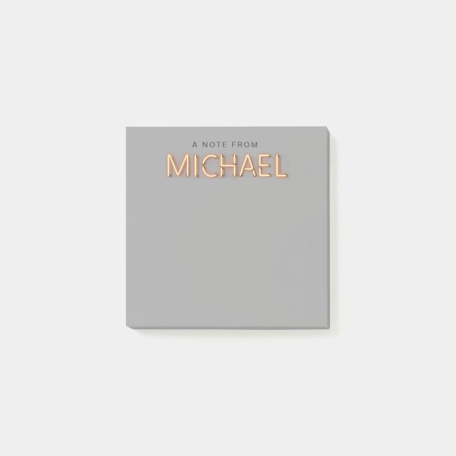 Michael Name in Glowing Neon Lights Post-it Notes (Front)
