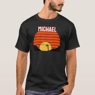 Michael Palm Tree Sunset Retro Vintage Sand Dunes T-Shirt