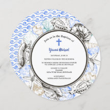 Michael Round Baptism Invitation