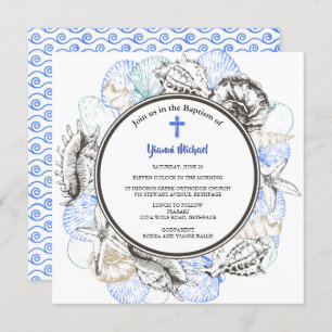 Michael Square Baptism Invitation