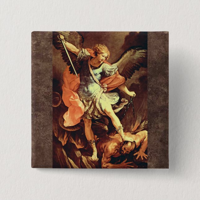Michael the Archangel 15 Cm Square Badge (Front)