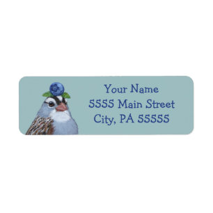 Michael the white throated sparrow address label
