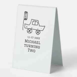 Michael turning two birthday toy car traffic light
