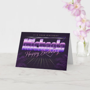 Michaela Name First Name pura retro card Birthday