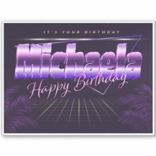 Michaela Name Vorname retro Sticker Geburtstag