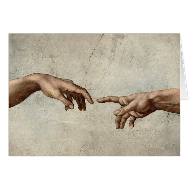 Michaelangelo hands creation adam god (Front Horizontal)