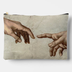 Michaelangelo hands creation adam god accessory pouch