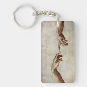 Michaelangelo hands creation adam god key ring