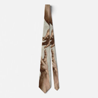 Michaelangelo hands creation adam god tie