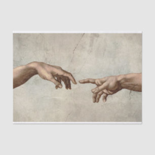 Michaelangelo hands creation adam god tissue paper