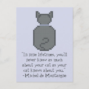 Michel de Montaigne Cat Quote Postcard