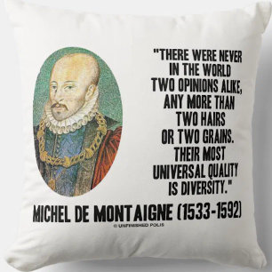 Michel de Montaigne Never Two Opinions Alike Quote Cushion