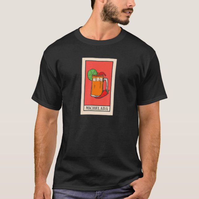 Michelada Tarot Card Style Art Spicy Mexican Cockt T-Shirt (Front)