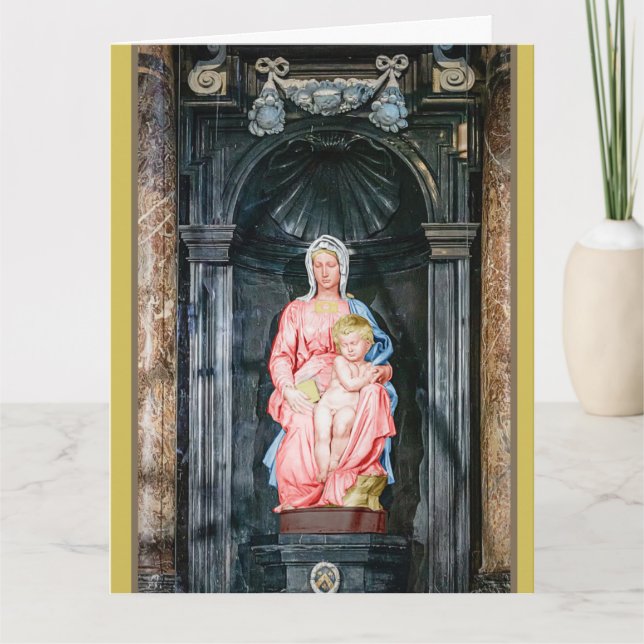 Michelangelo 1504 Madonna of Bruges Christmas  Card (Front)