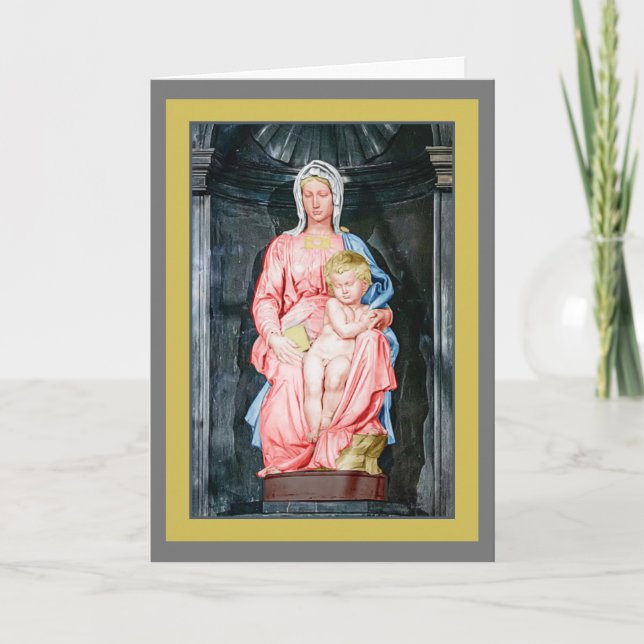 Michelangelo 1504 Madonna of Bruges Christmas  Card (Front)