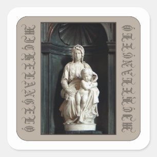 Michelangelo 1504 Madonna of Bruges Christmas Square Sticker