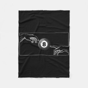 Michelangelo Artistic Billiards Hand Of God Black  Fleece Blanket